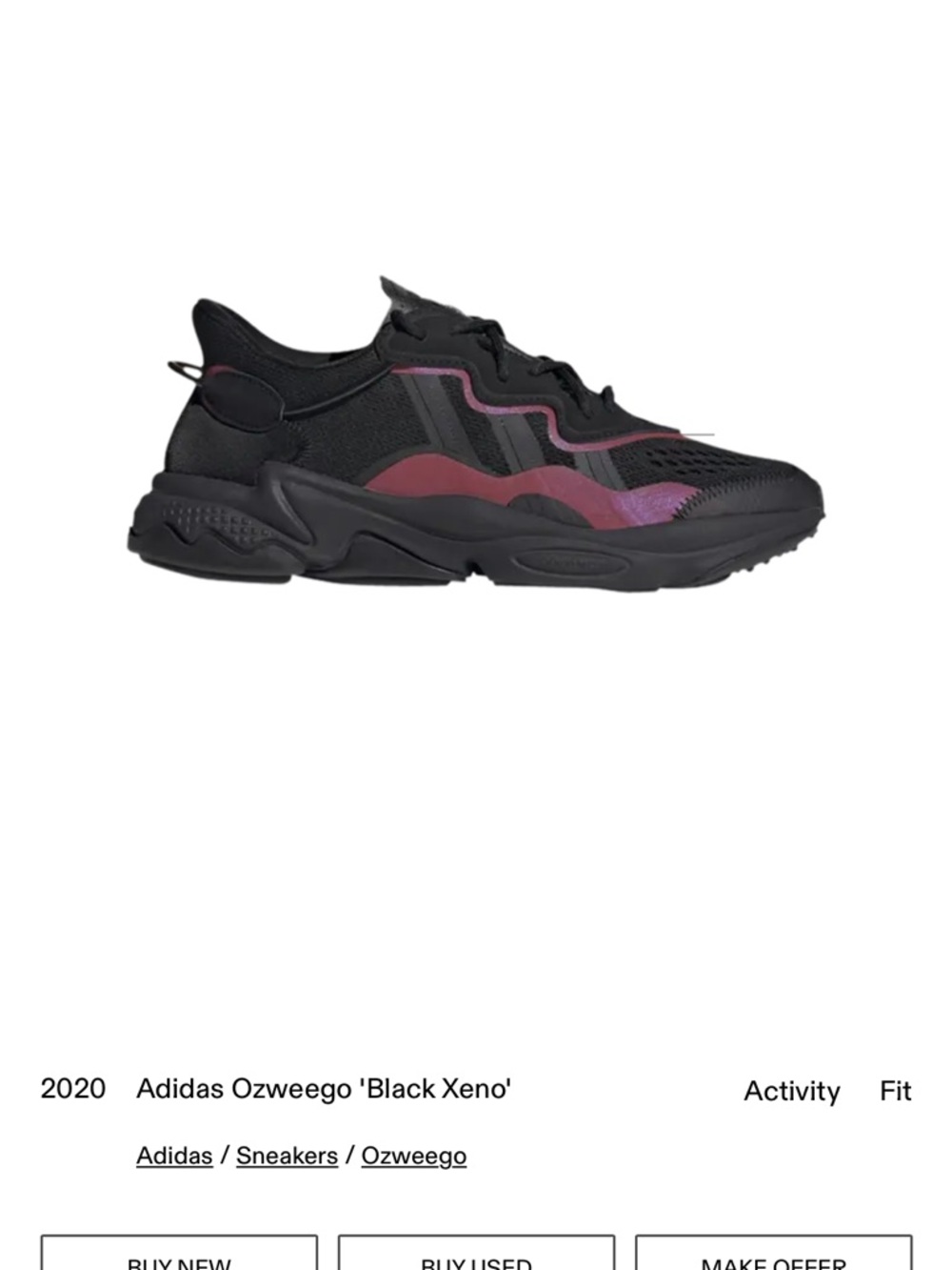 adidas Black Athletic Sneakers with Pink Accents - Picture 5 of 5